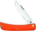 Case 80512 Sod Buster 3.75" Folding Skinner Plain Mirror Polished Tru-Sharp SS Blade/Smooth Orange Synthetic Handle