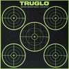 Truglo TGTG11A25 Tru-See 5-Bull Target Black/Green Self-Adhesive Heavy Paper Universal Fluorescent Green 25 Pack