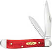 Case 10763 Dark Red Bone Peanut Folding Clip Point/Pen Plain Mirror Polished Tru-Sharp SS Blade/Smooth Dark Red/Pinched 