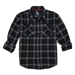 Horizon Design 32203 Flannel Shirt Large Navy/black/gray, Cotton/polyester, Relaxed Fit Button Up