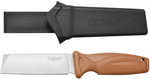 Camillus 19627 Swedge 4.30" Fixed Plain Silver 420 Steel Titanium Bonded Blade, Textured Tan ABS Handle, Includes Sheath