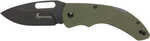 Browning 3220506b Hidden Hollow Edc Large 3" Folding Drop Point Plain Black Oxide Stonewashed D2 Steel Blade, Od Green G