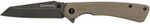 Browning 3220512 Branded Rock Edc 3" Folding Wharncliffe Plain Black Stonewashed 7cr17mov Ss Blade, Flat Dark Earth G10 