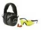 Walker's Game Ear GWPFM3GFP Passive EXT Safety Combo Earmuff/Plugs/Glasses 34dB