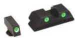 AmeriGlo Classic Series 3 Dot Sights for Glock 17 19 22 23 24 26 27 33 34 35 37 38 39 Green with White Outline Front and
