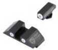 Night Fision Sight Set Square for Glock 17/17L/19/22-28/31-35/37-39 Tritium Green & White Md: GLK00103WWX