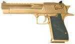 Magnum Research Desert Eagle Mark XIX 44 6" Barrel 8 Round Single Action Ramp Style Front Sight Drift Adjustable Rear Black Synthetic Grip Titanium Gold Semi Automatic Pistol DE44TG
