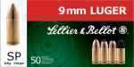 9mm Luger 50 Rounds Ammunition Sellier & Bellot 124 Grain Soft Point