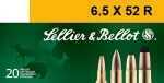 6.5mmX52R 20 Rounds Ammunition Sellier & Bellot 117 Grain Soft Point