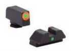 AmeriGlo I-Dot Sight Fits Glock 42 and 43 Green Tritium Orange Outline Front with Rear GL-205