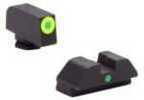 AmeriGlo I-Dot Pistol Night Sight Fits Glock 42 and 43 Green Tritium Lime LumiLime Outline Front with Rear GL-305