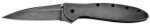 Kershaw Leek Folding Knife/Assisted 14C28N DLC BLACKWASH Plain Clip Point Thumb Stud/Pocket 3" 410 SS