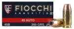 45 ACP 25 Rounds Ammunition Fiocchi Ammo 200 Grain Hollow Point