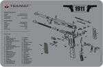 Armorers Bench Mat 11"X17" 1911 Pistol Grey Md: 17-1911-GY