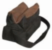The Outdoor Connection Fat Bag <span style="font-weight:bolder; ">Bench</span> Filled Black Fabric/Leather W/Strap Md: BRB2F-28215