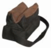 The Outdoor Connection Fat Bag Bench Filled Black Fabric/Leather W/Strap Md: BRB2F-28215