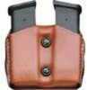 Double Mag Pouch OWB Leather for Glock 43 Tan