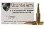 6.5 Grendel 20 Rounds Ammunition Alexander Arms 123 Grain Hollow Point Boat Tail