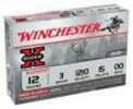 12 Gauge 5 Rounds Ammunition Winchester 3" 15 Pellets Lead #00 Buck