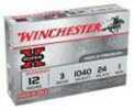 12 Gauge 5 Rounds Ammunition Winchester 3" 24 Pellets Lead #1 Buck