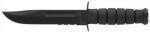 Ka-Bar Fighting/Utility Knife 7" SERR W/Plastic Sheath Black