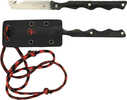 TEMPLAR Knife Neck 2.46" Black W/Red Powder D2 SLVR Tanto
