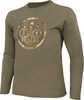 Beretta T-shirt Ls Heritage Large Army Green W/camo Logo
