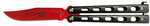 Bear & Son Butterfly Knife 3" Widow Series Red/Black