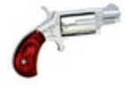 North American Arms Mini Revolver 22WMR 1.125" Barrel Stainless Steel Red/Black Wood Grip 5 Round