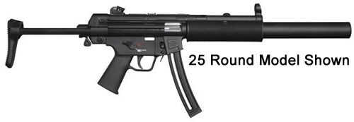 Walther H&K MP5 SD 22 Long Rifle 16.1" Barrel 10 Round Black Semi Automatic Ammunition Bundle 578031110-PACKAGE